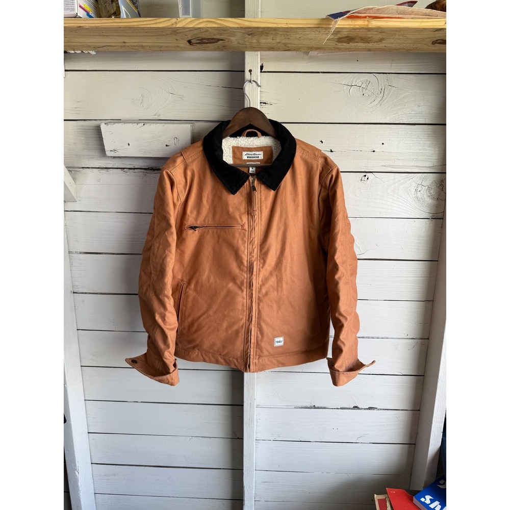 Eddie Bauer Workwear Foreman Fit Sherpa Lined Insulated Canvas Jacket M